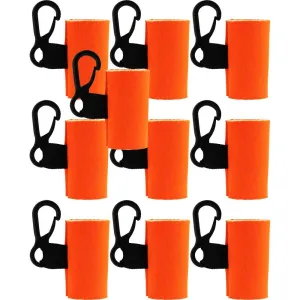 10 Orange Clip-On Neoprene Sleeves Lip Balm Holster LIPSTICK HOLDER Key Chain