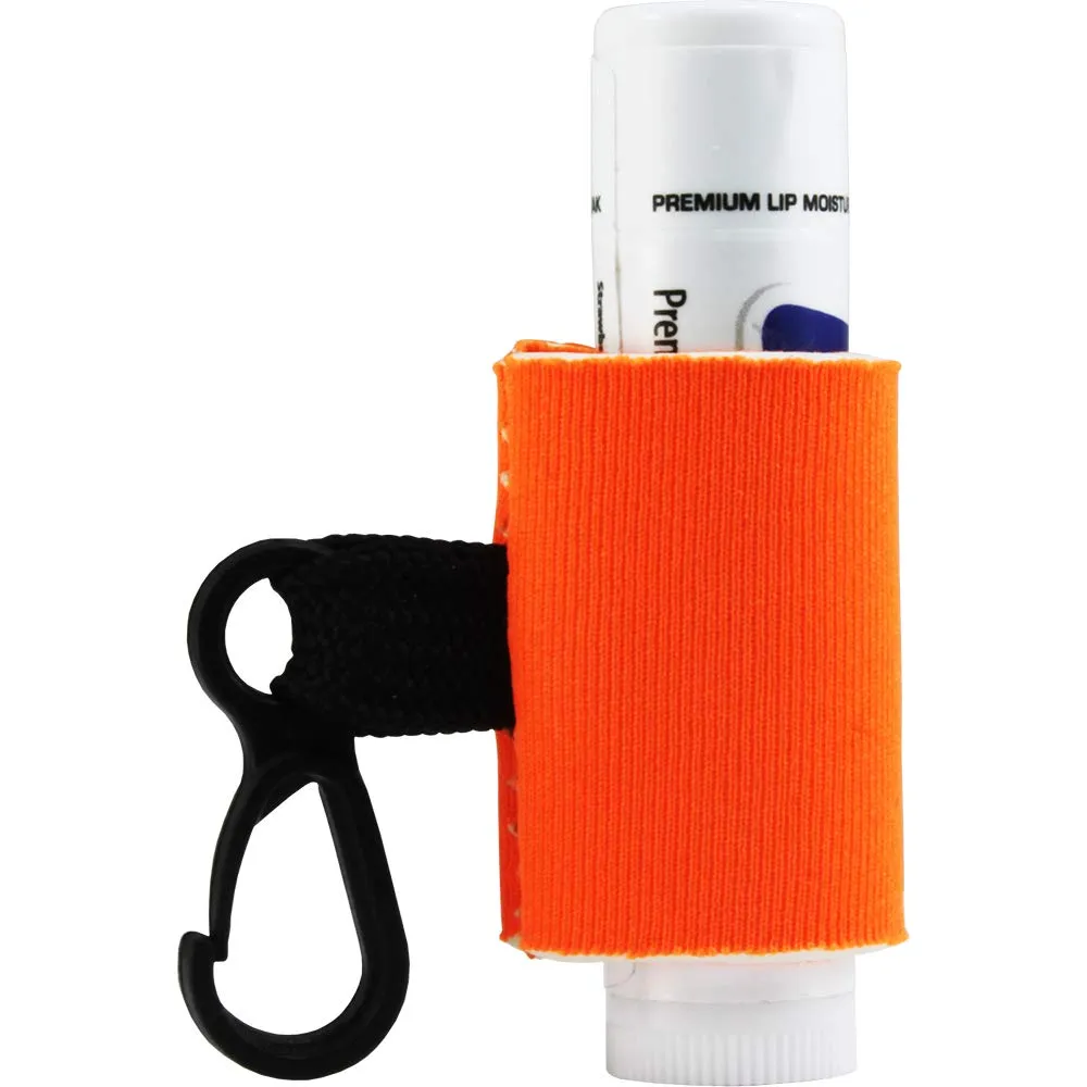 10 Orange Clip-On Neoprene Sleeves Lip Balm Holster LIPSTICK HOLDER Key Chain