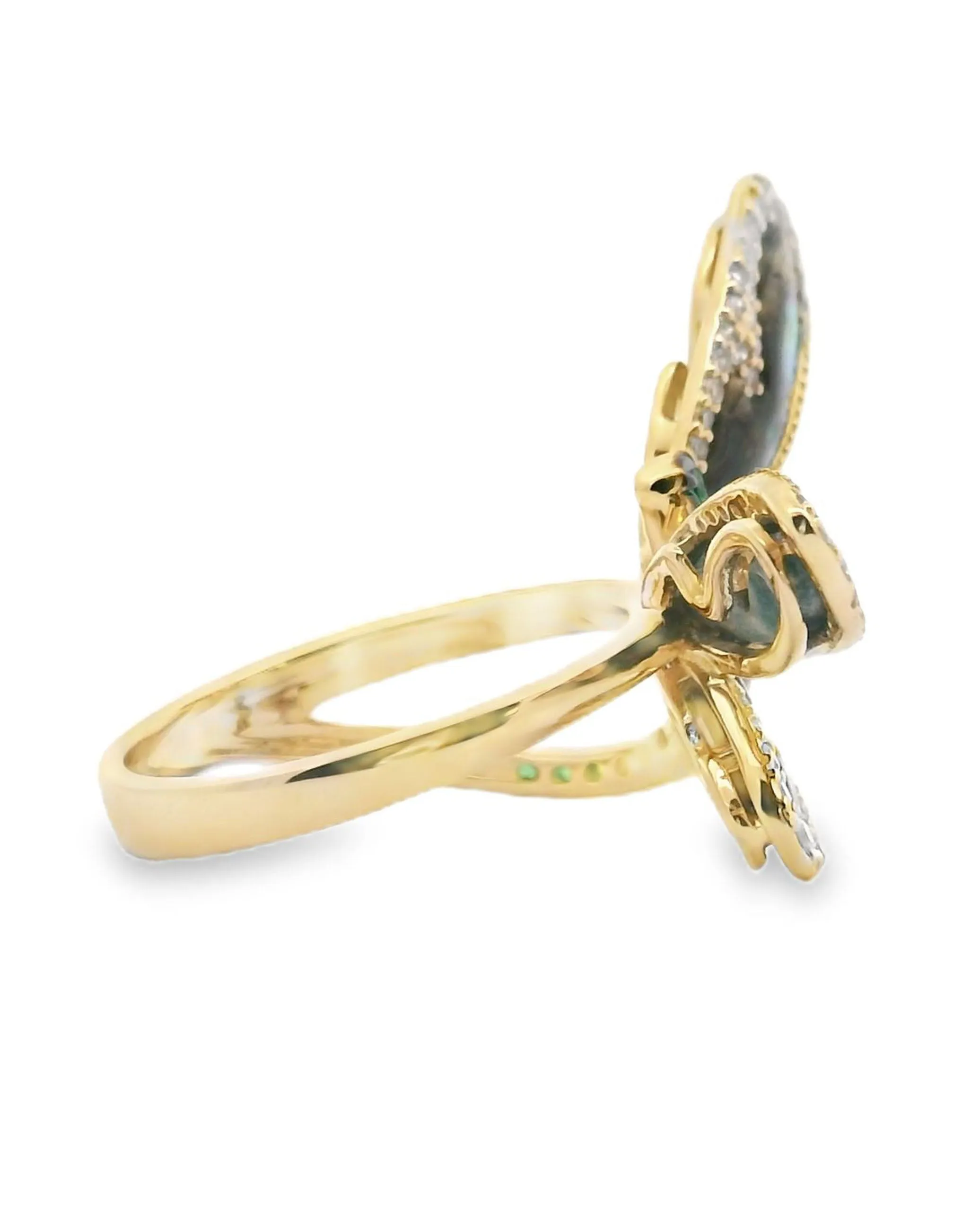 14K Yellow Gold Dragonfly Ring