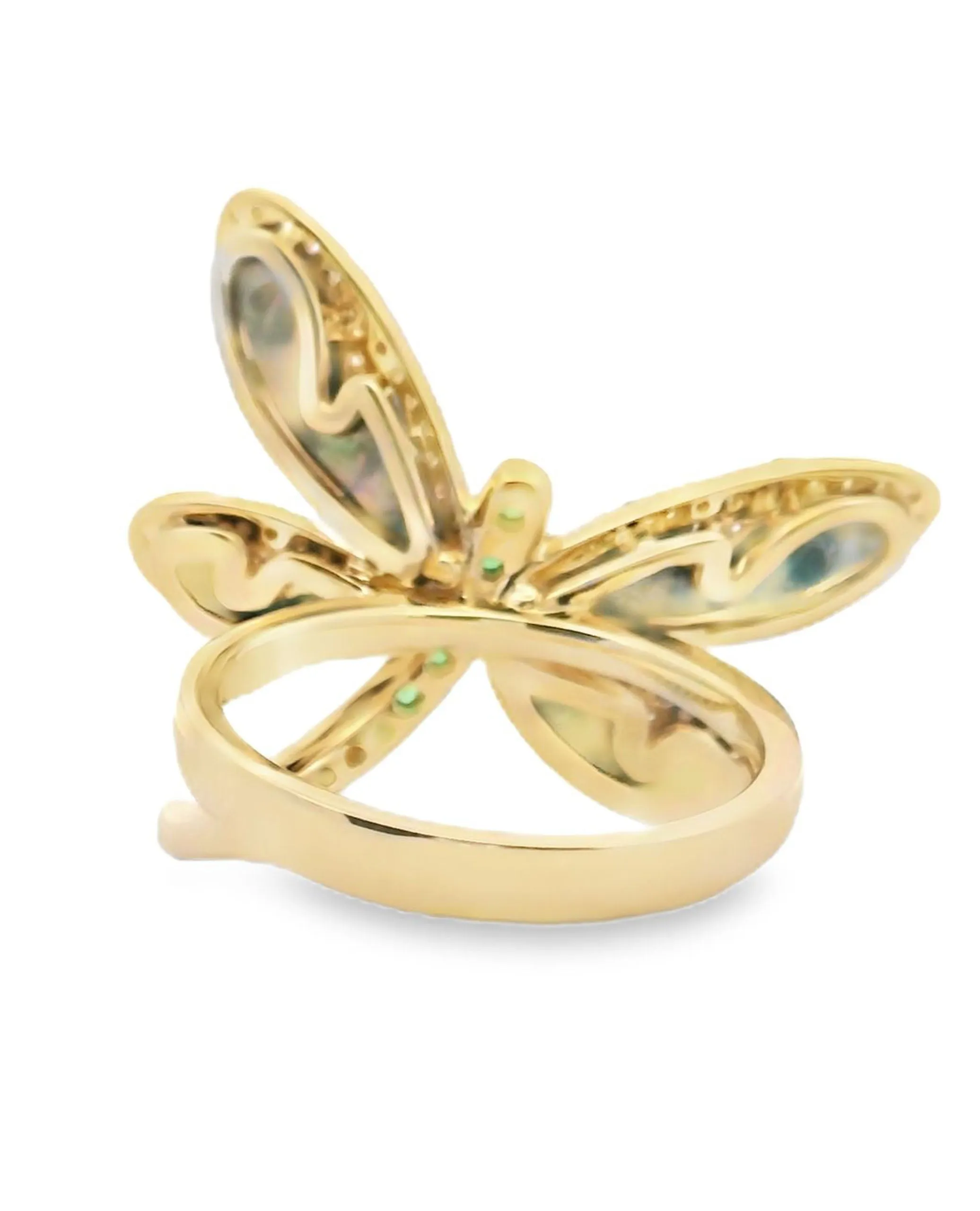 14K Yellow Gold Dragonfly Ring