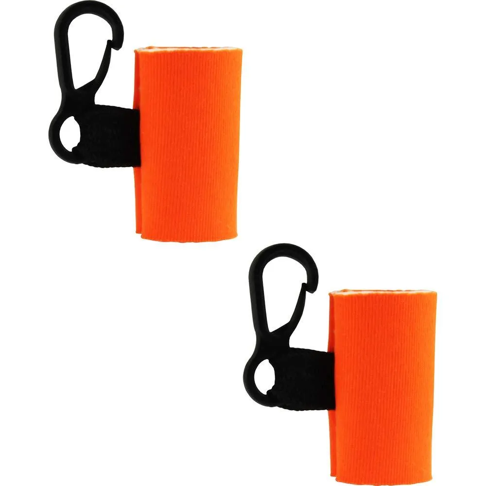 2 Orange Clip-On Neoprene Sleeves Lip Balm Holster LIPSTICK HOLDER Key Chain