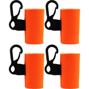 4 Orange Clip-On Neoprene Sleeves Lip Balm Holster LIPSTICK HOLDER Key Chain