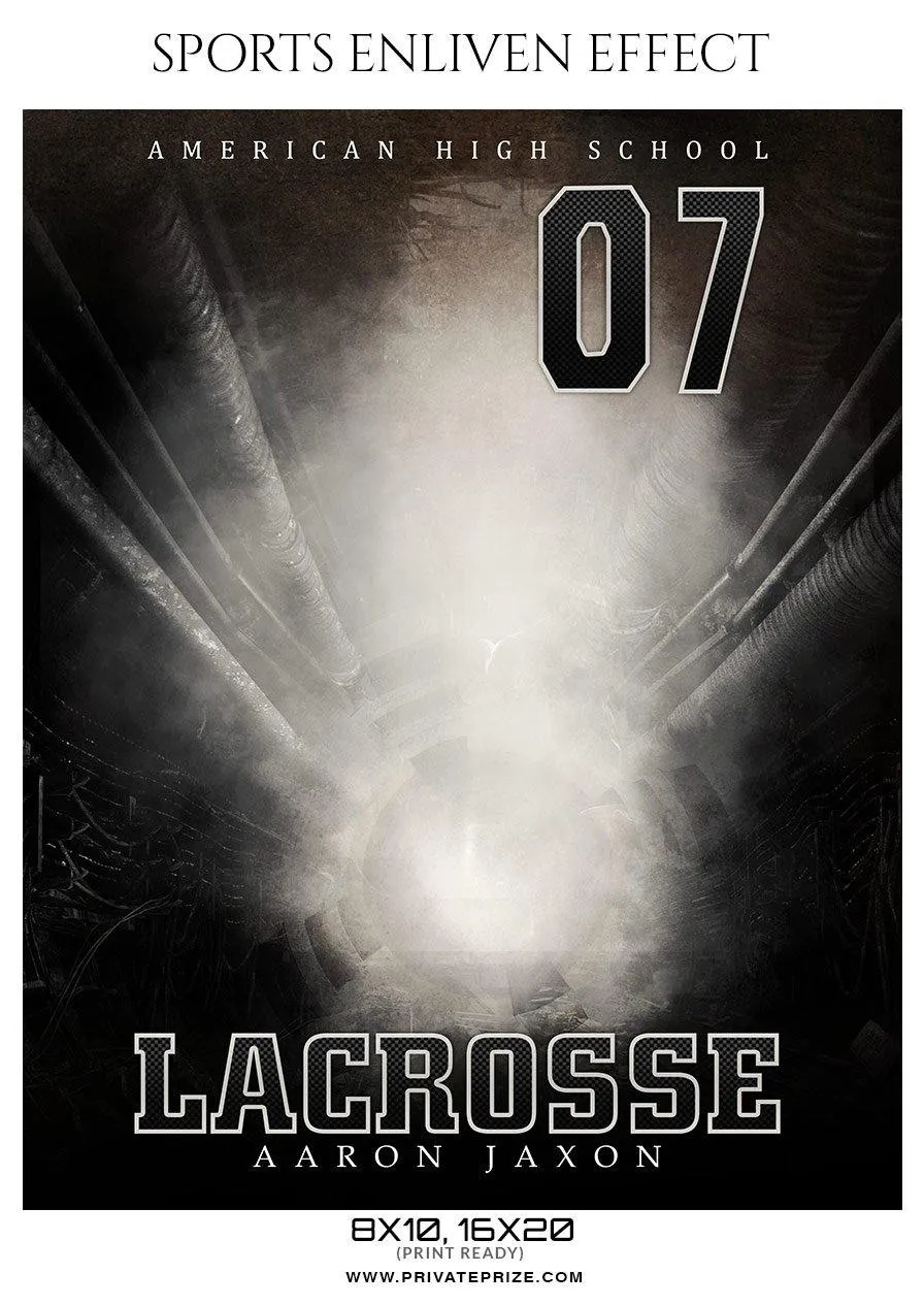 Aaron Jaxon- Lacrosse Sports Enliven Effects Photography Template