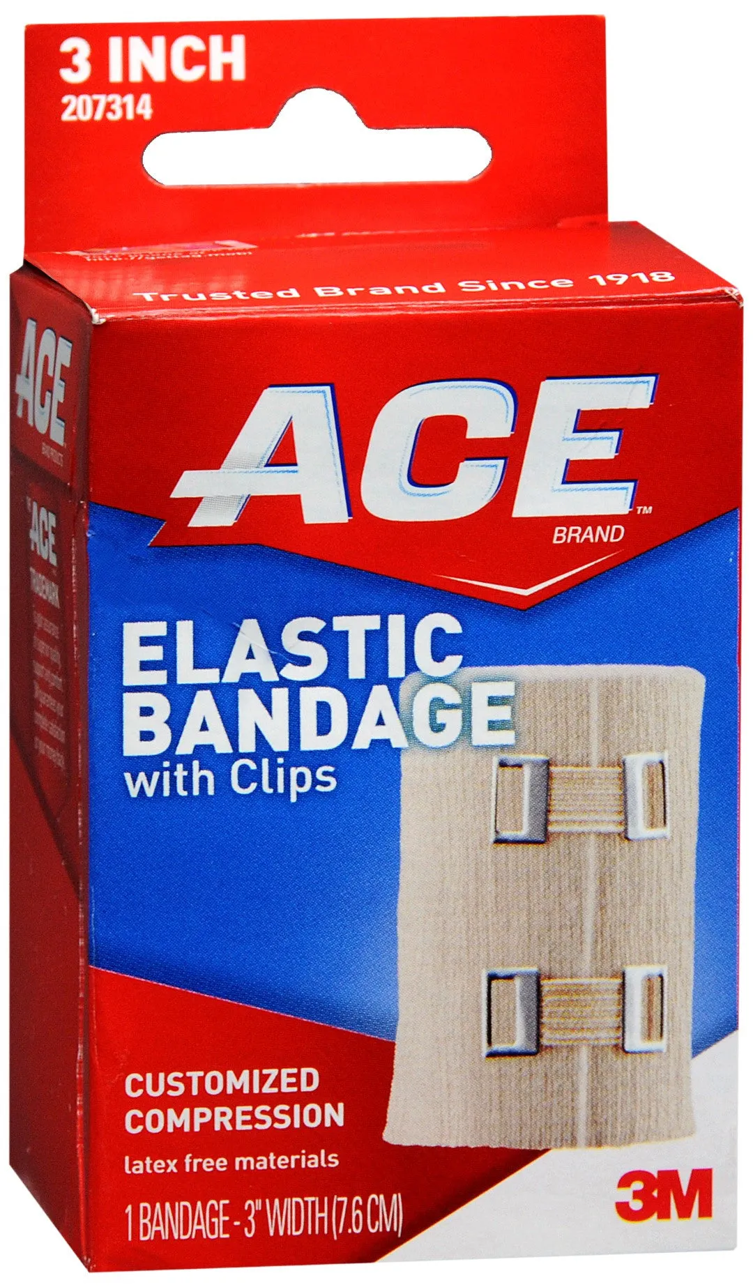 Ace 207314 Elastic Bandage with Metal Clips 1 Each