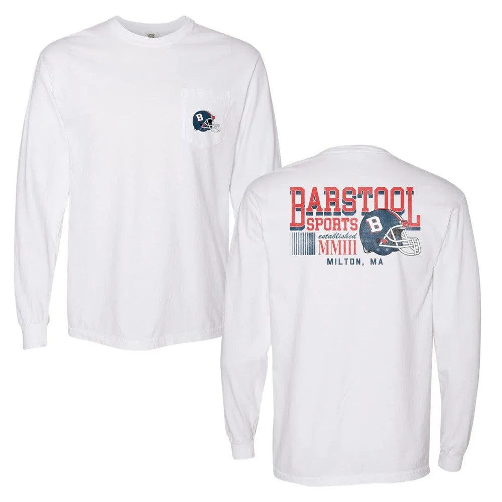 Barstool Sports Football Long Sleeve Pocket Tee