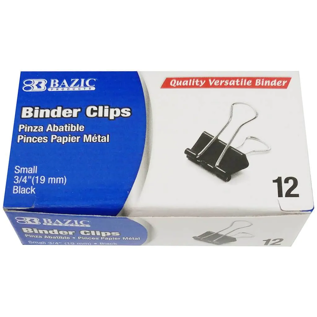 Binder Clip Small 3/4in (19mm) Black