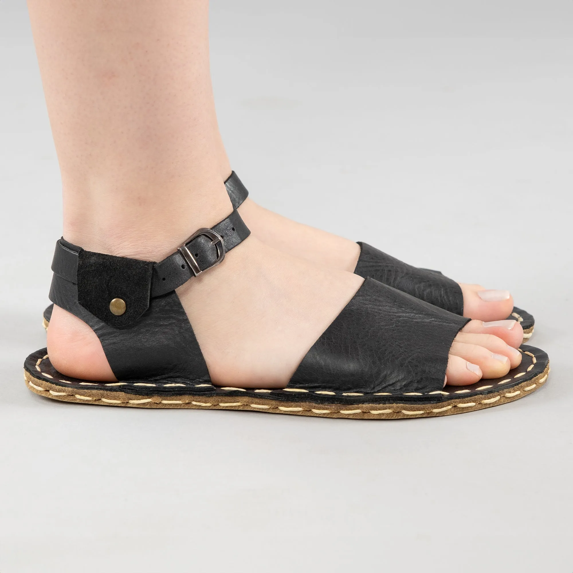 Black Opened Toe Barefoot Sandals