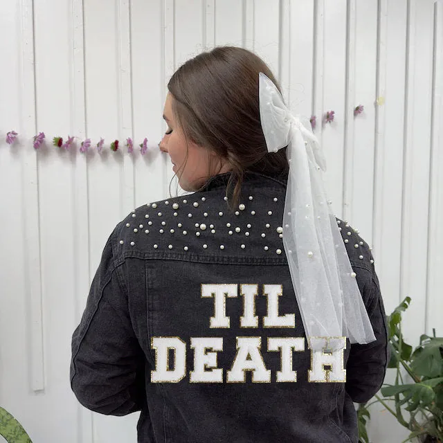 (Black Pearl) Pearl Till Death Patch Bridal Jackets