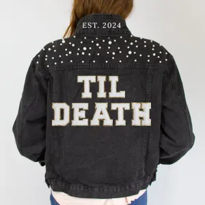 (Black Pearl) Pearl Till Death Patch Bridal Jackets