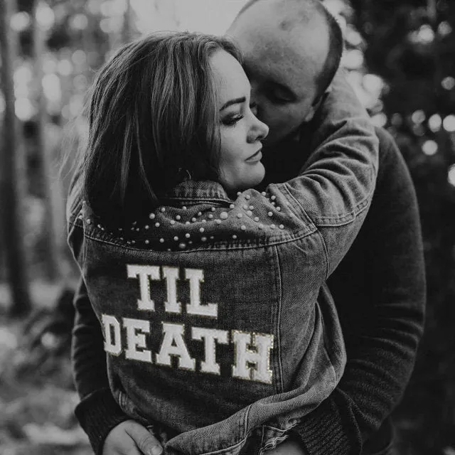 (Black Pearl) Pearl Till Death Patch Bridal Jackets