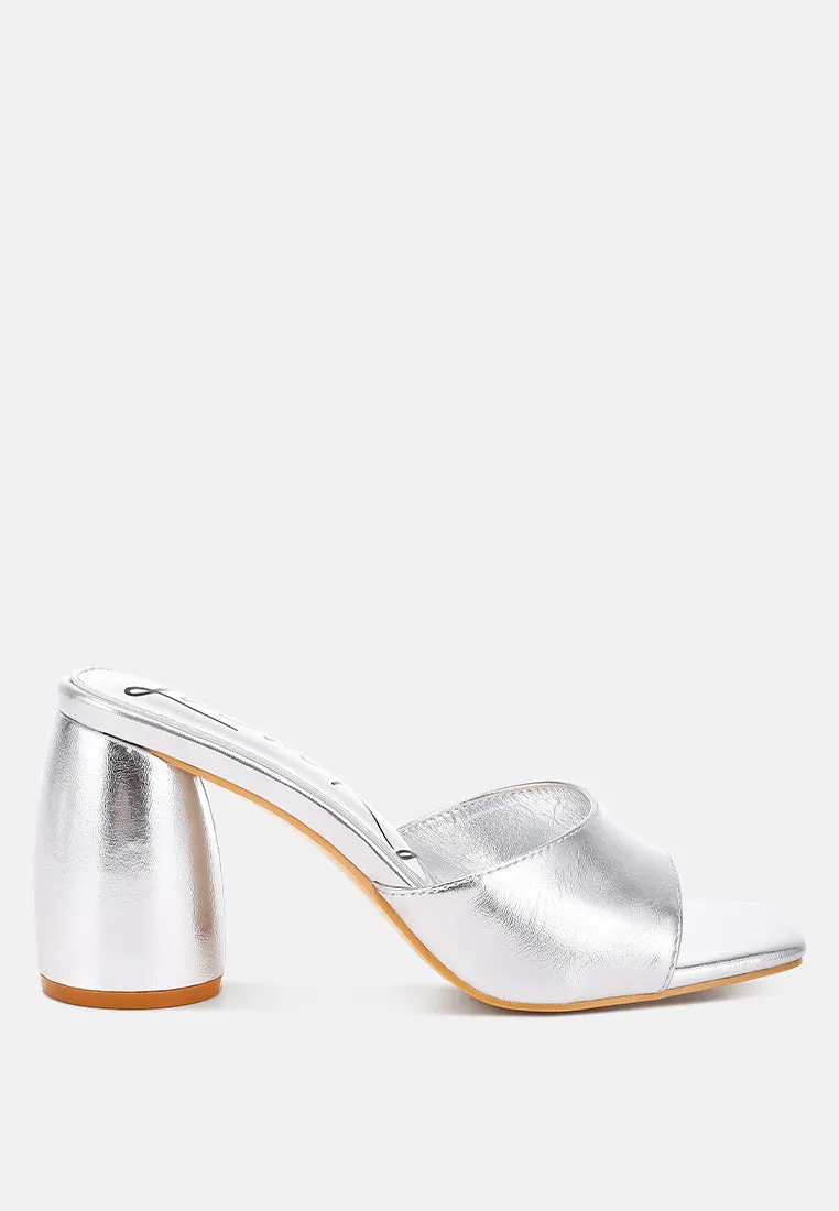 Bumblin Metallic Faux Leather Slip On Sandals