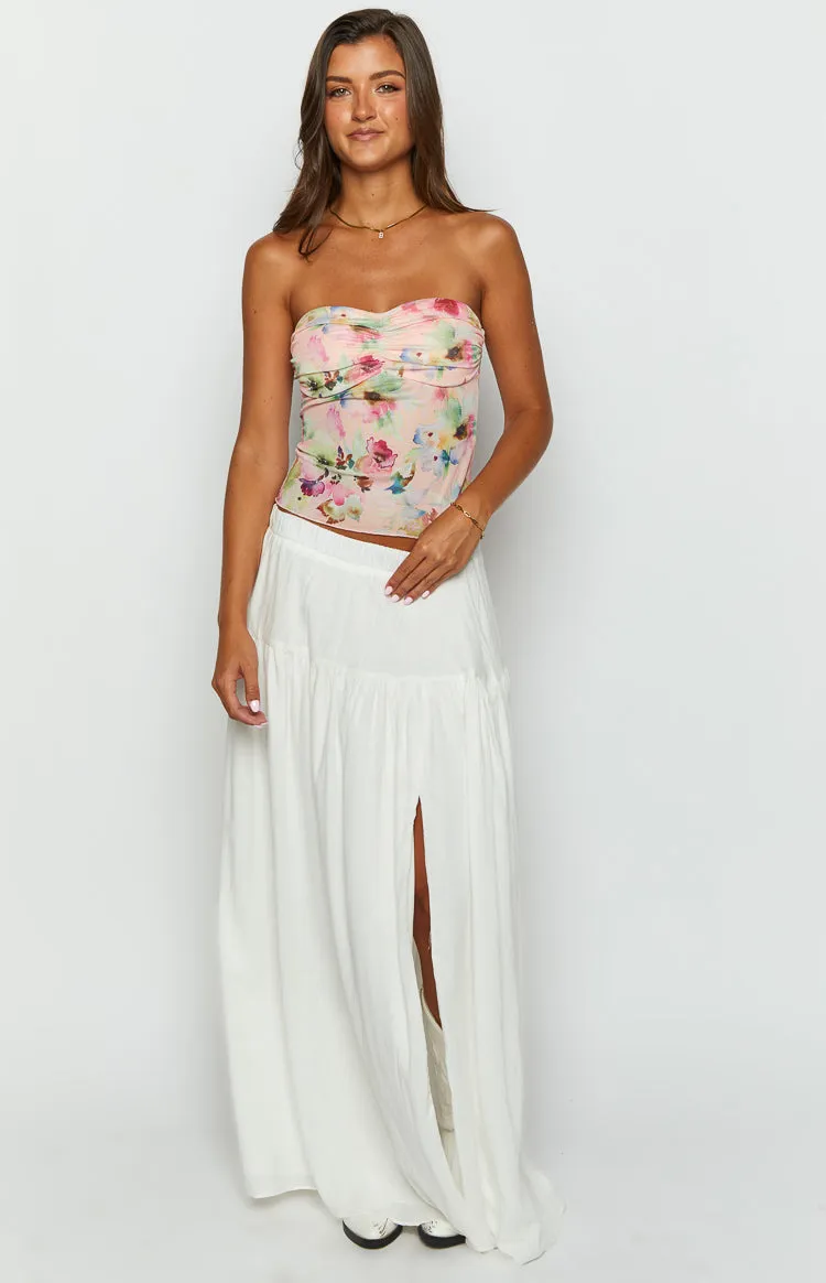 Cade White Maxi Skirt