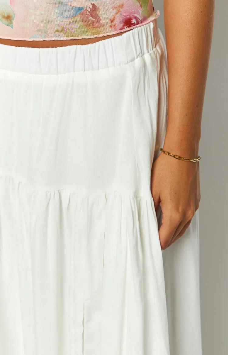 Cade White Maxi Skirt