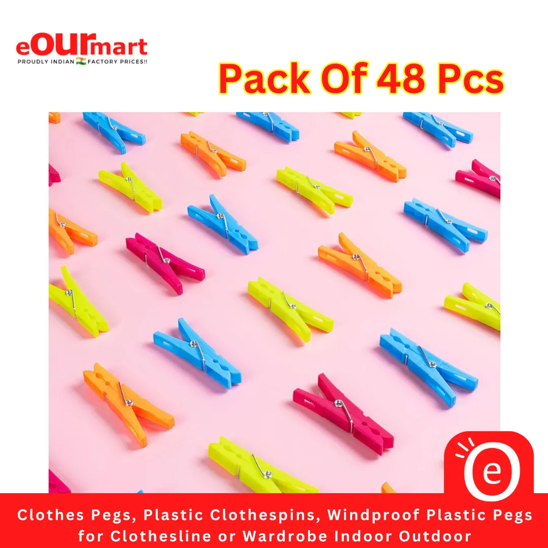 Clothes Pegs, Plastic Clothespins, Windproof Plastic Pegs for Clothesline or Wardrobe Indoor Outdoor