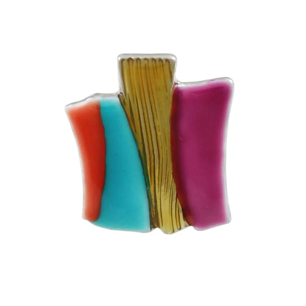 Colorful Enamel Bars Adjustable Ring - RF312