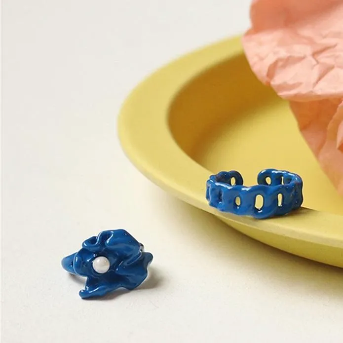 Cute Artsy Irregular Geometric Colorful Rings