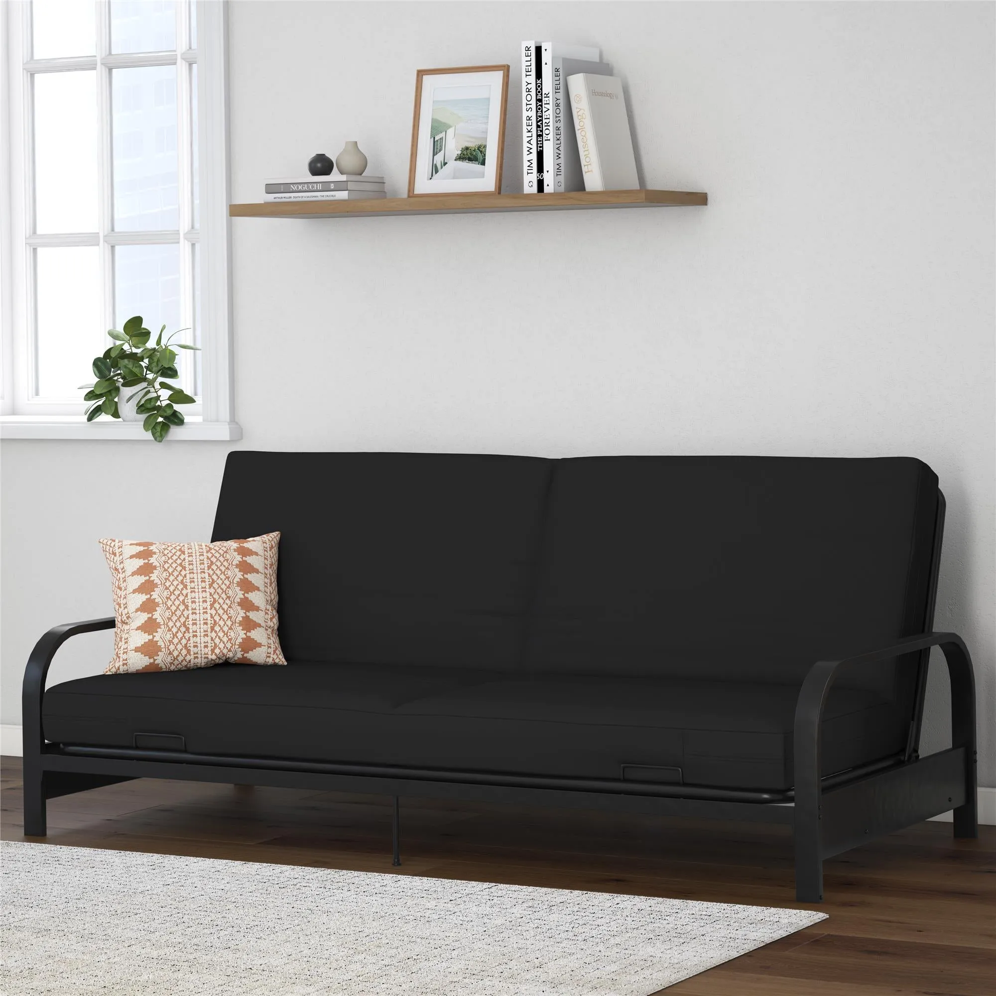 Elbern Futon Set with Black Frame and 6" Mattress