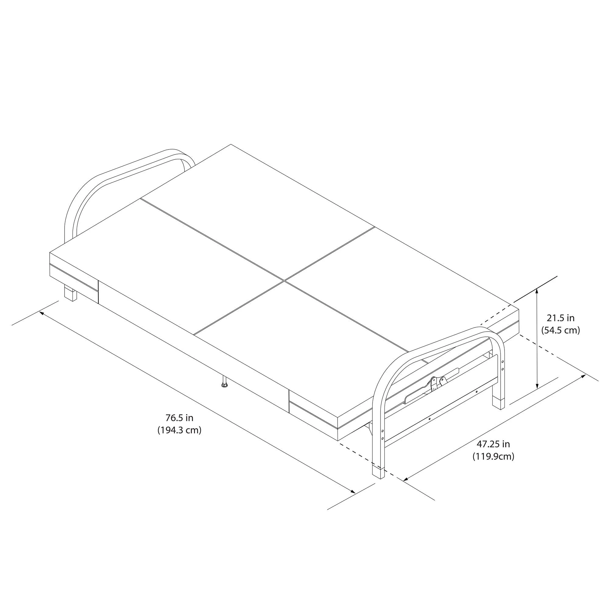 Elbern Futon Set with Black Frame and 6" Mattress