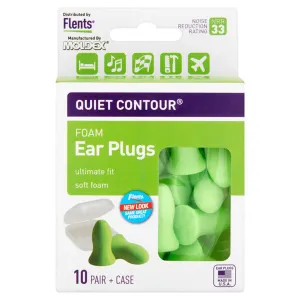 Flents Quiet Contour Foam Earplugs, 10 Pair