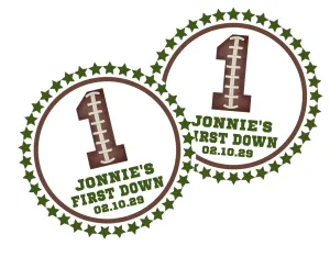 Football 1st Birthday Stickers