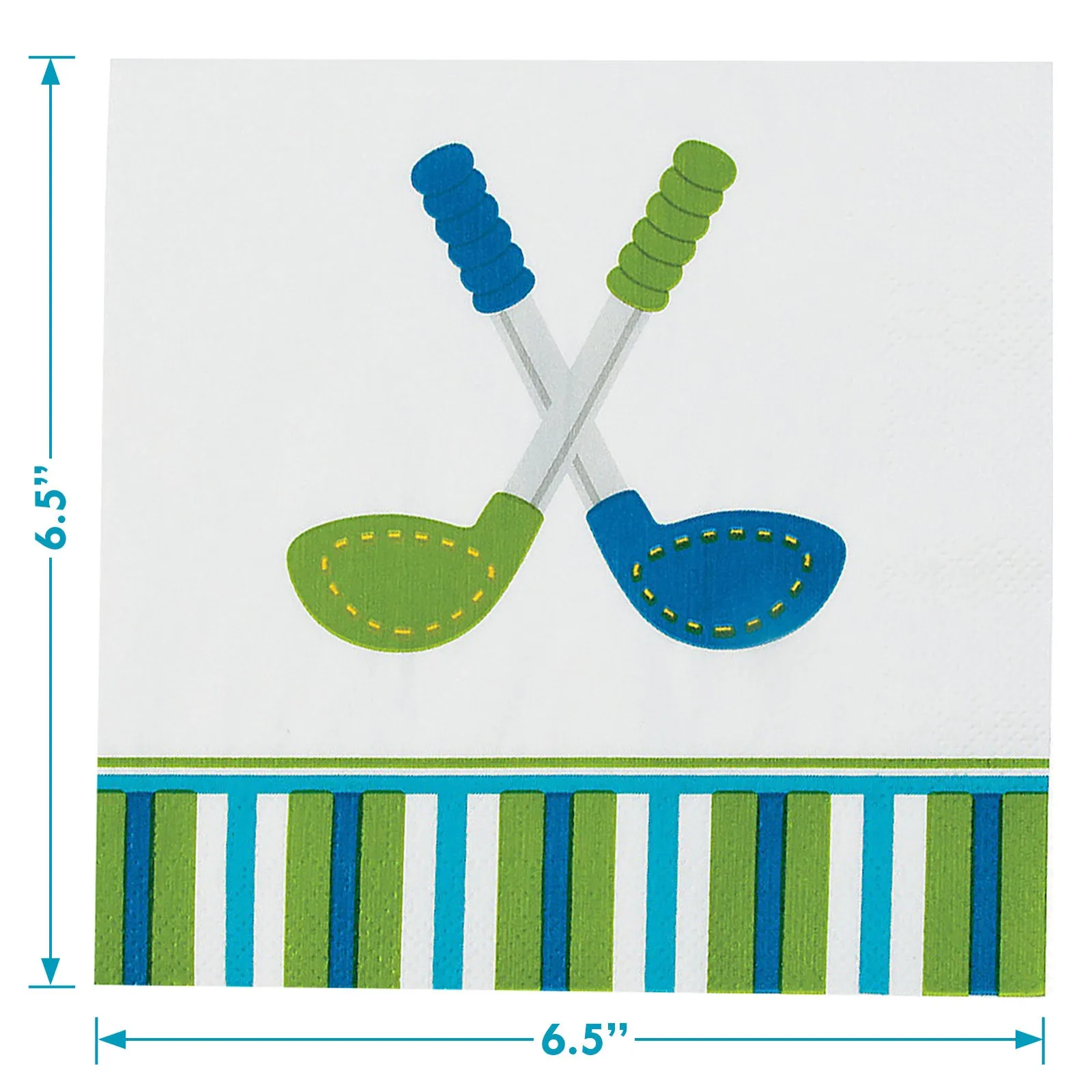 Golf Par-Tee Pack - Paper Dessert Plates, Lunch Napkins, Forks, and Table Covers (Serves 16)