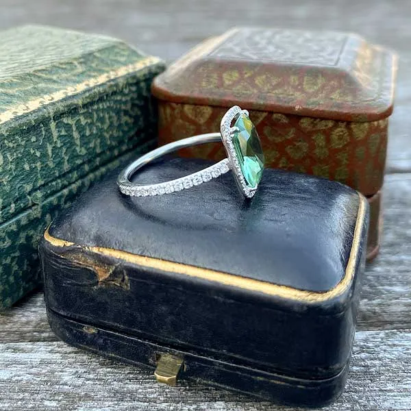 Green Tourmaline & Diamond Ring