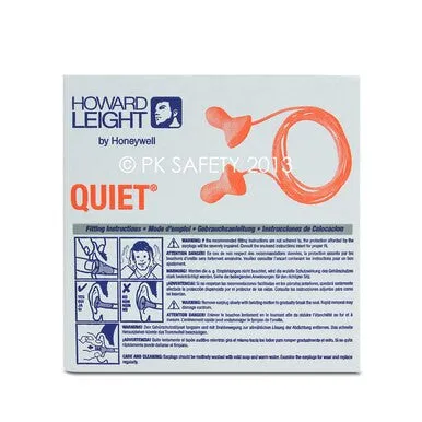 Howard Leight Quiet Reusable QD30 Corded Earplugs - 100 Pair/Box