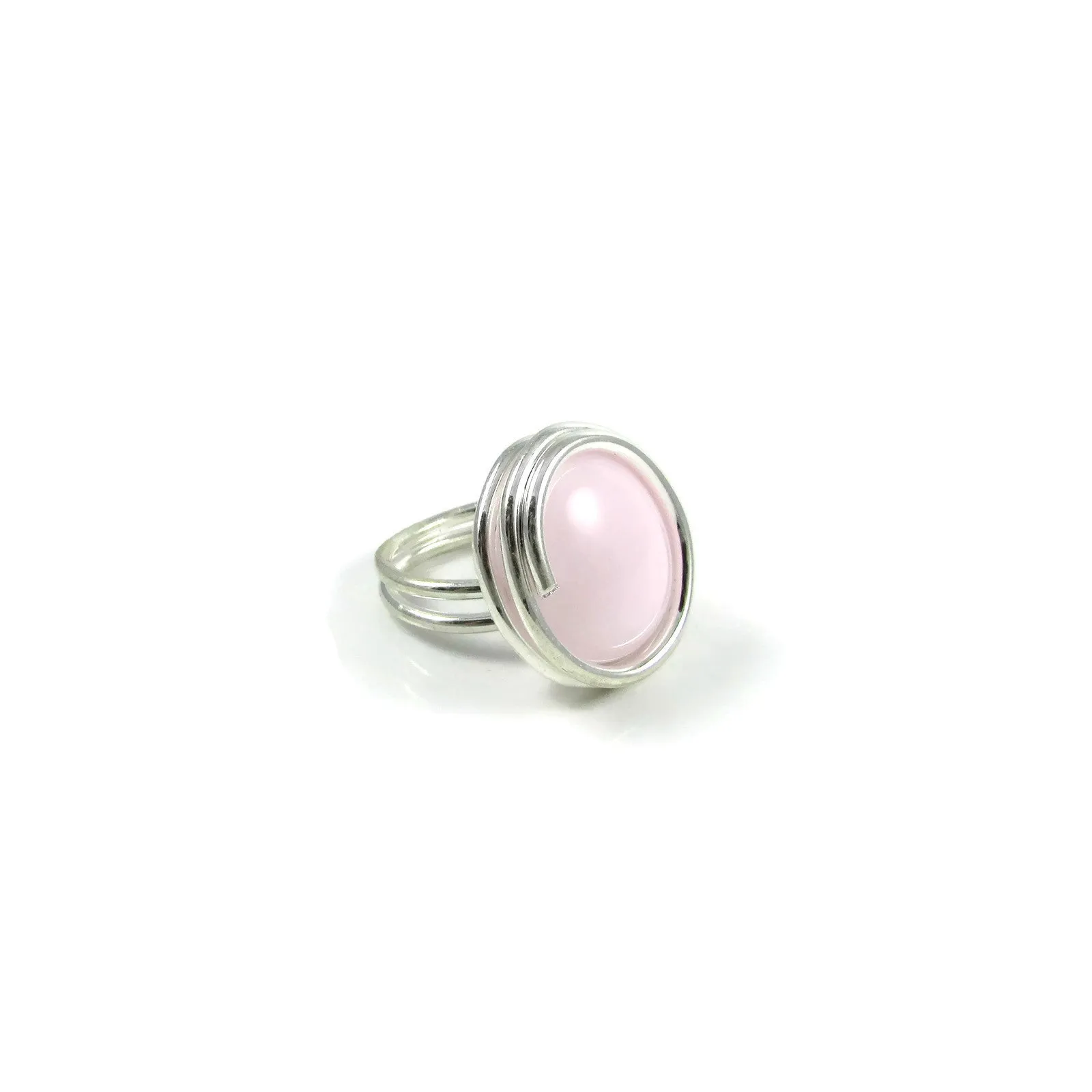 Infinity Glass Ring - Pink