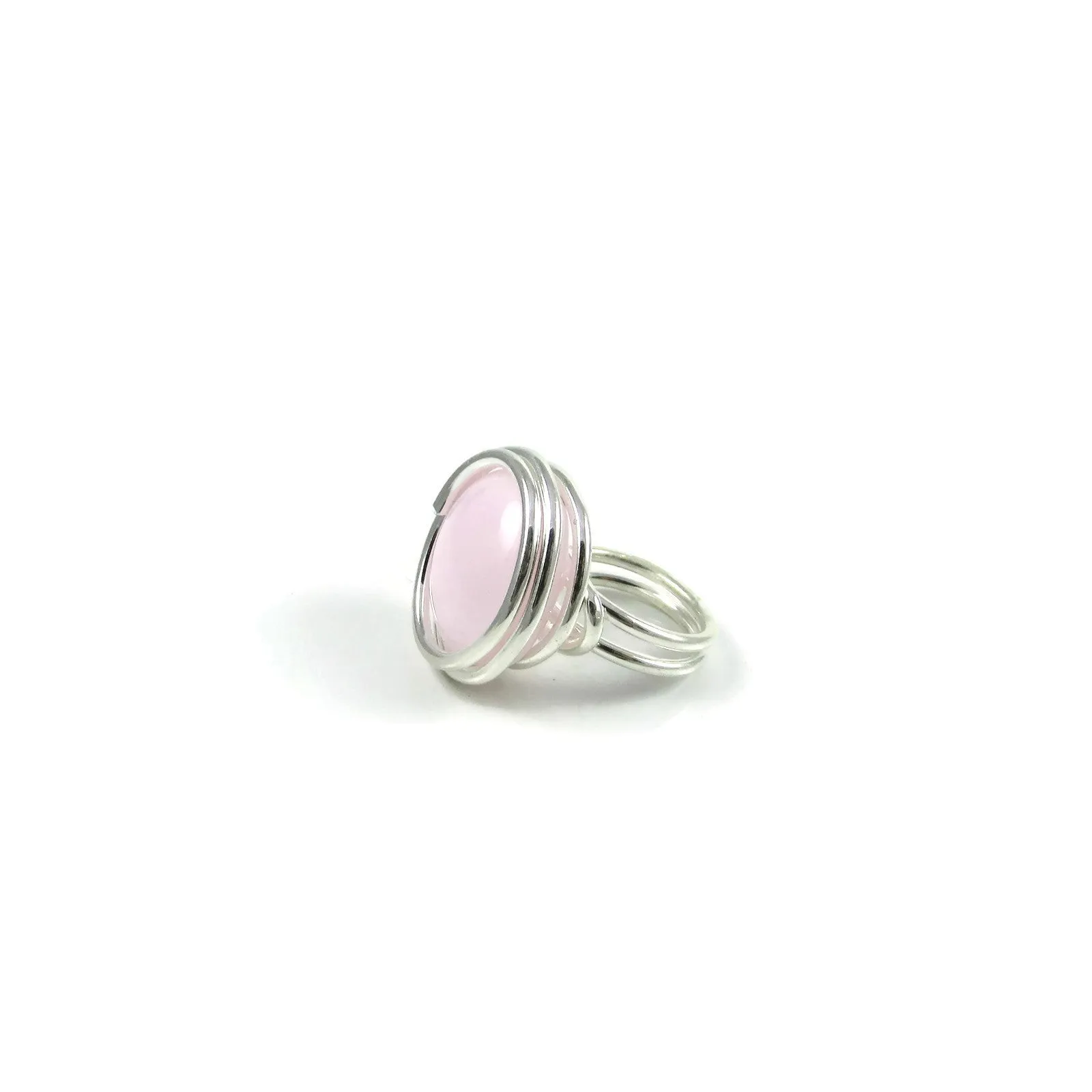 Infinity Glass Ring - Pink