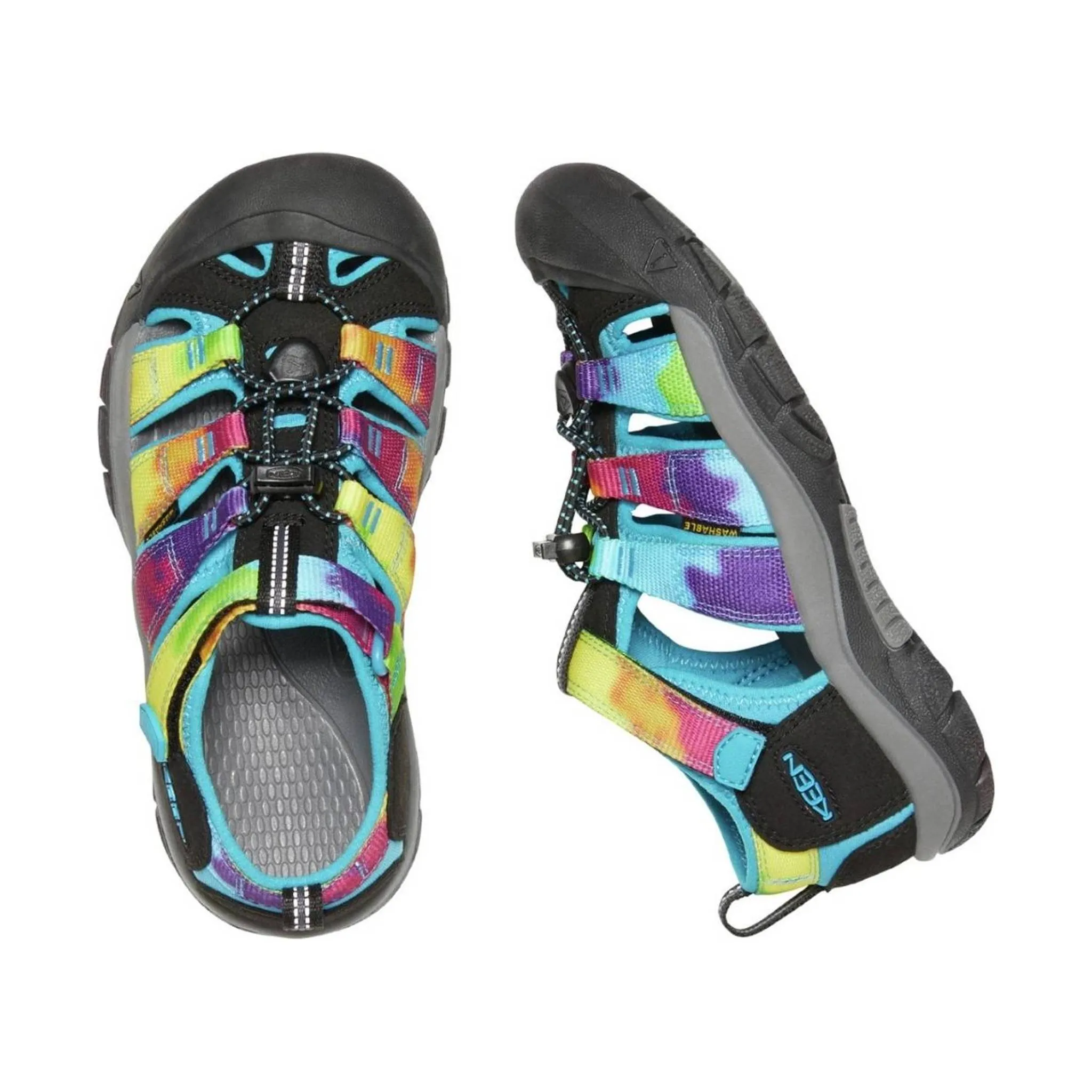 KEEN Big Kids' Newport H2 - Rainbow Tie Dye