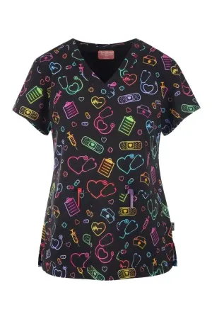 Meraki Sport Women's Print Scrub Top | Nurse Essentials