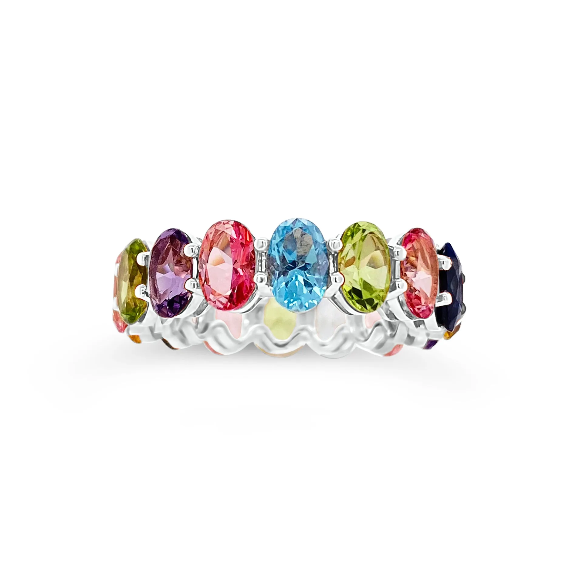 Multicolor Gemstone Eternity Ring