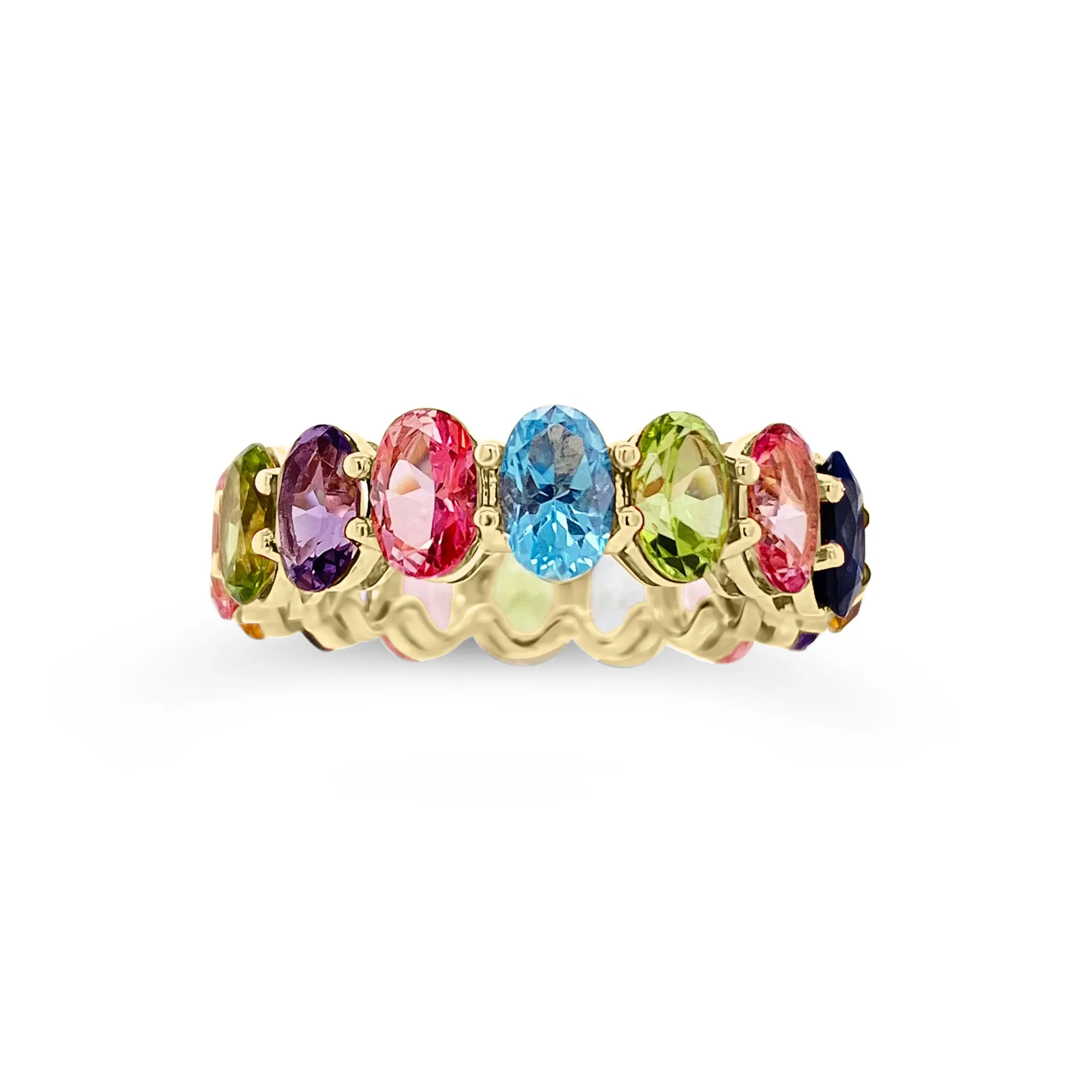 Multicolor Gemstone Eternity Ring