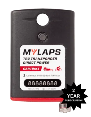 MYLAPS TR2 Direct Power Transponder - Car/Bike - 2 Year Subscription