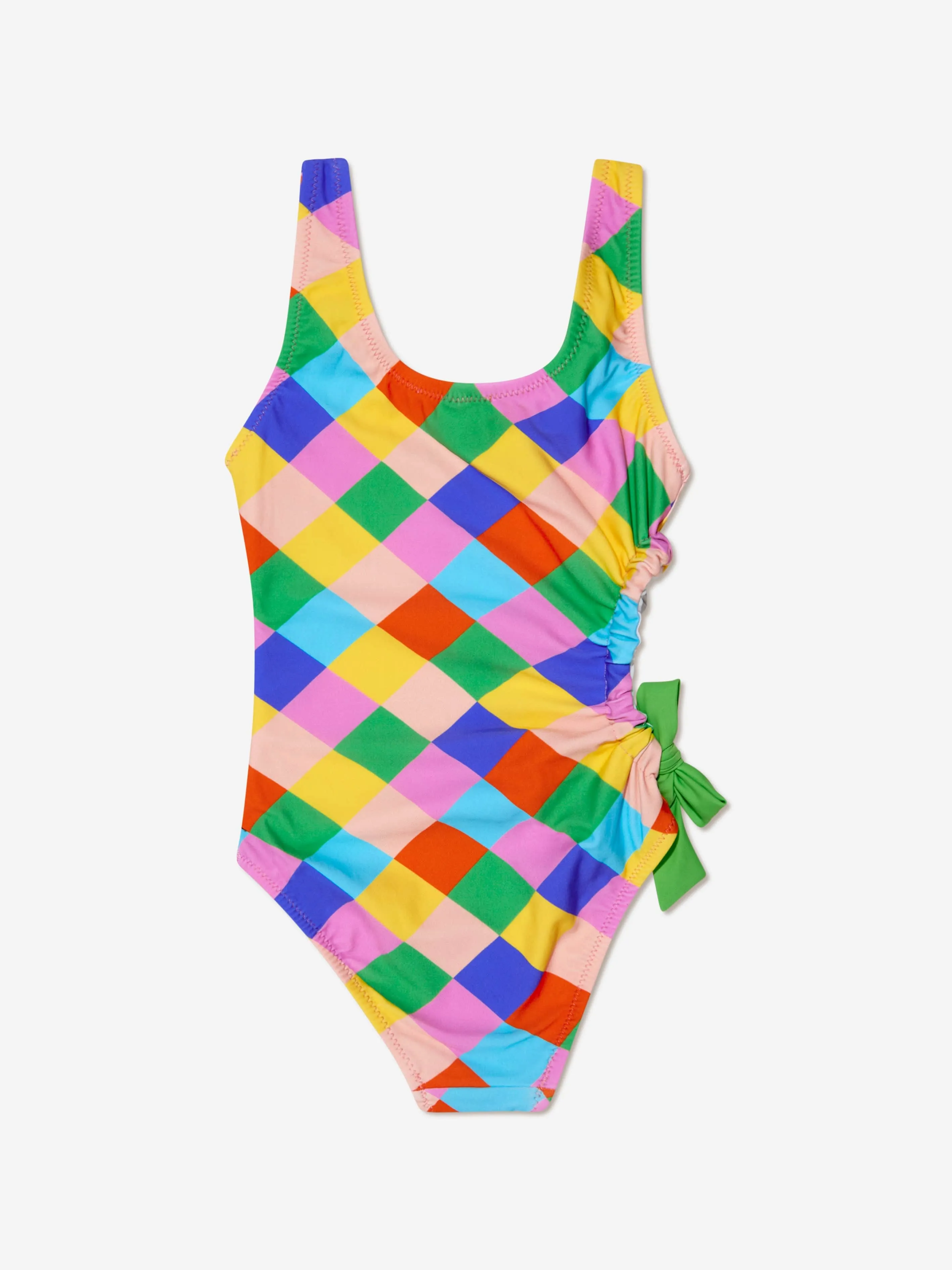 Nessi Byrd Girls Clair Diamond Print Swimsuit in Multicolour