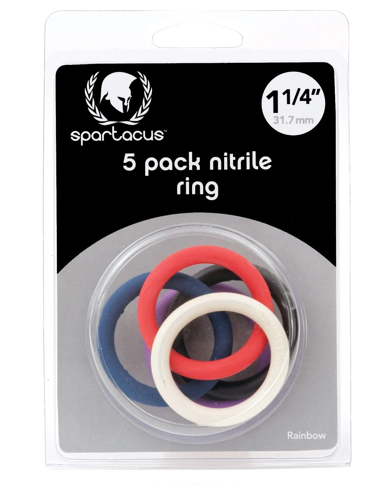 Nitrile Cock  Ring Set 1.25" - Asst Pack of 5