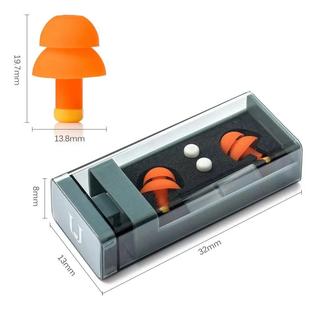 Noise Cancelling Ear Plugs Sound Blocking Earplug Noise Reduction Reusable Storage Case for Sleeping Snoring Shooting Swimming