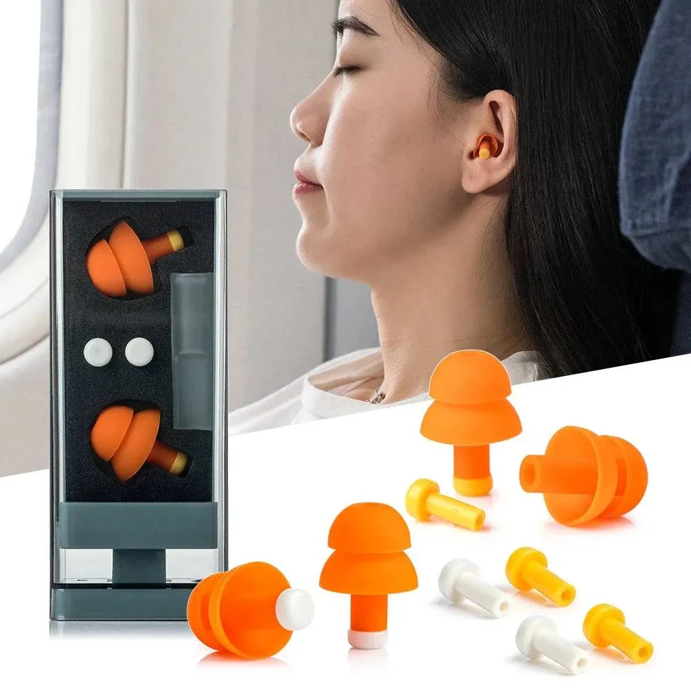 Noise Cancelling Ear Plugs Sound Blocking Earplug Noise Reduction Reusable Storage Case for Sleeping Snoring Shooting Swimming