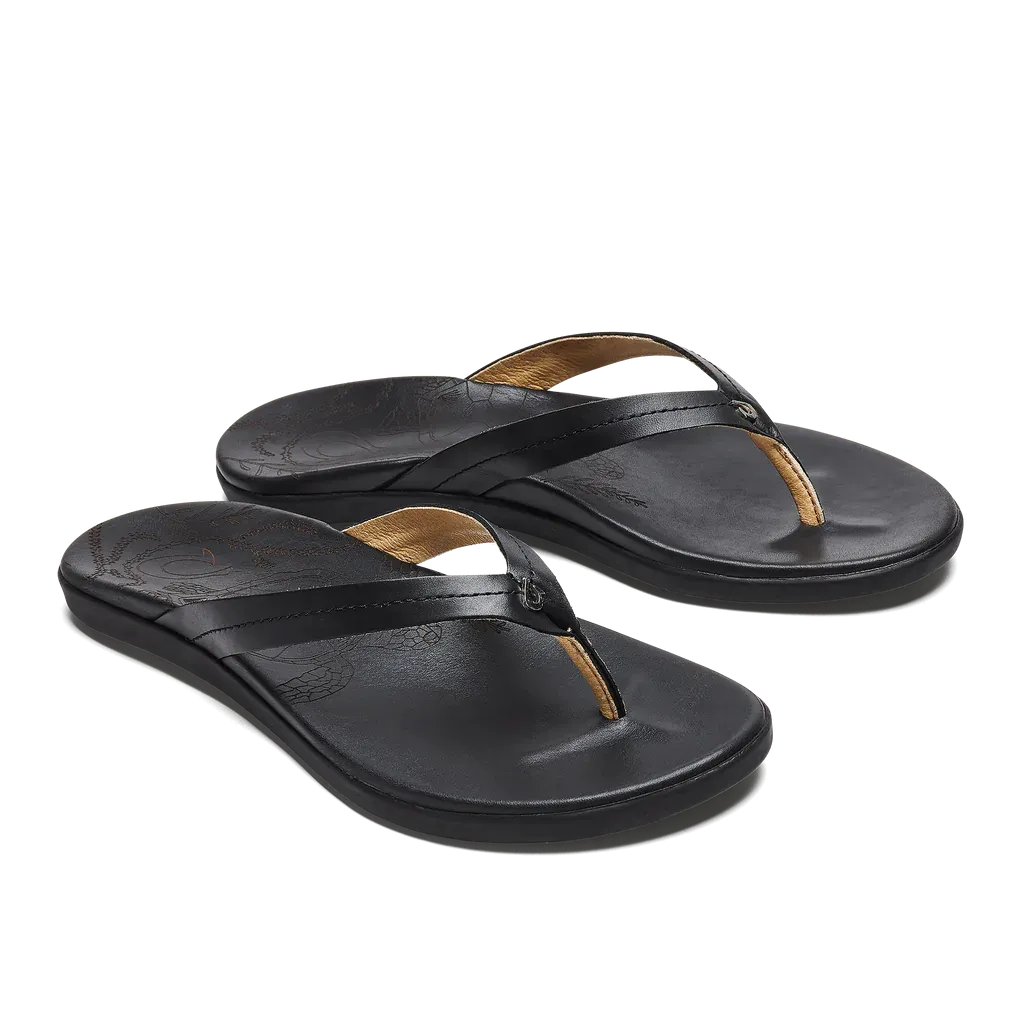 Olukai Honu Sandal - Black / Black