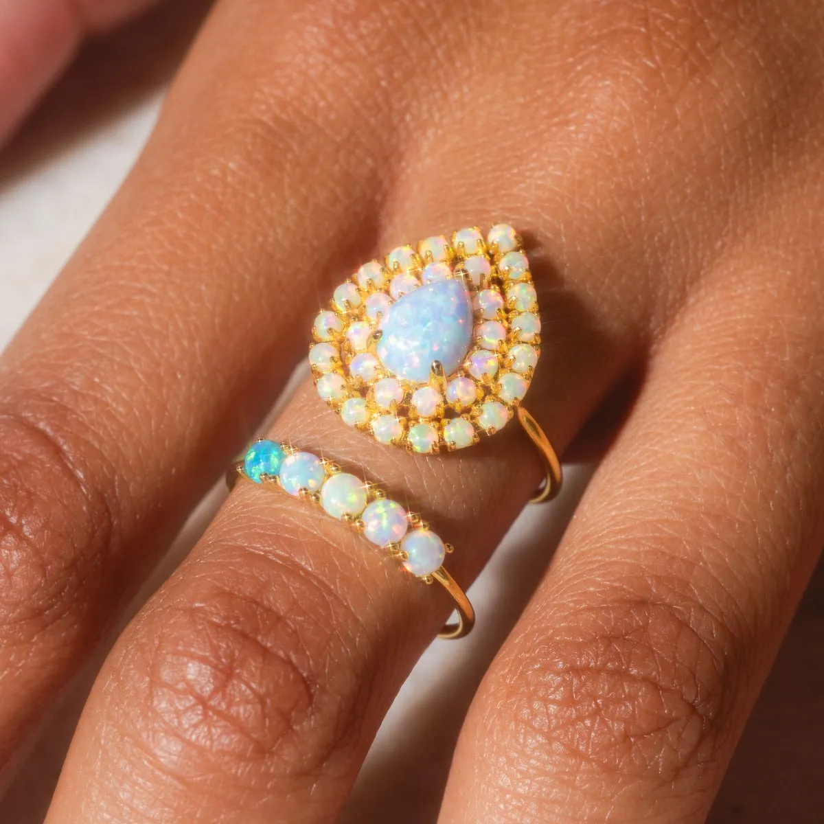 Opal Halo Ring