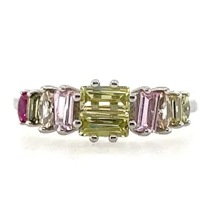 R464 Colorful CZ Band Ring