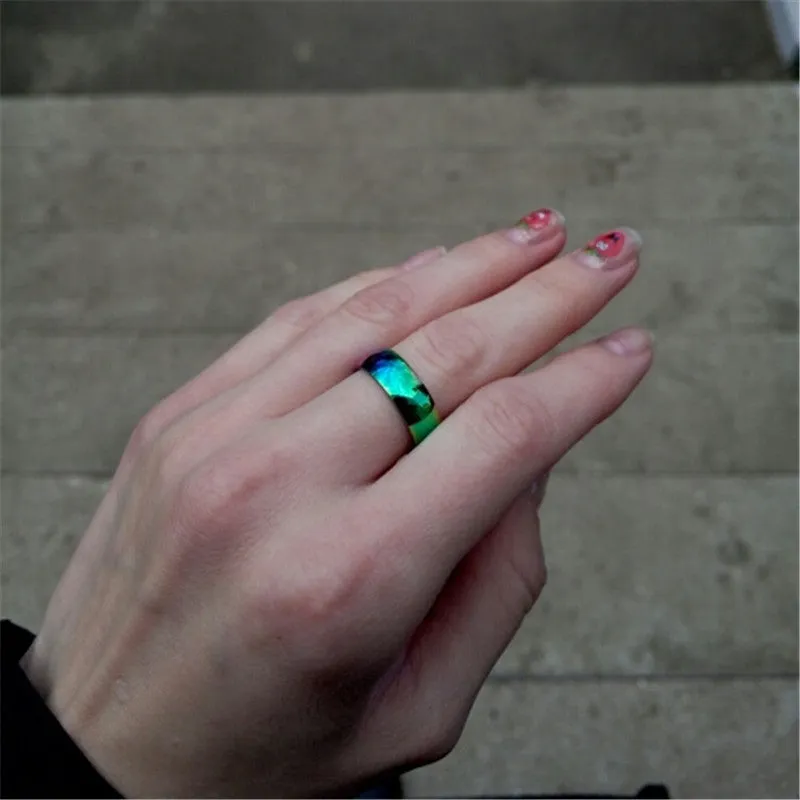 Rainbow Colorful Ring Titanium Steel Wedding Band Ring