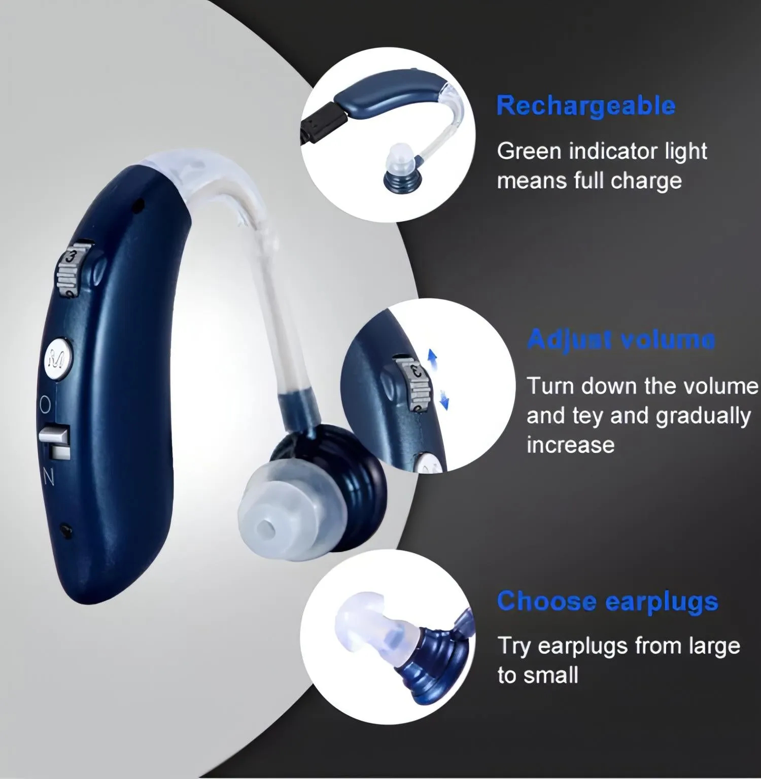 Rechargeable Hearing Aid | With Noise Cancelling & Hearing Devices Assist.