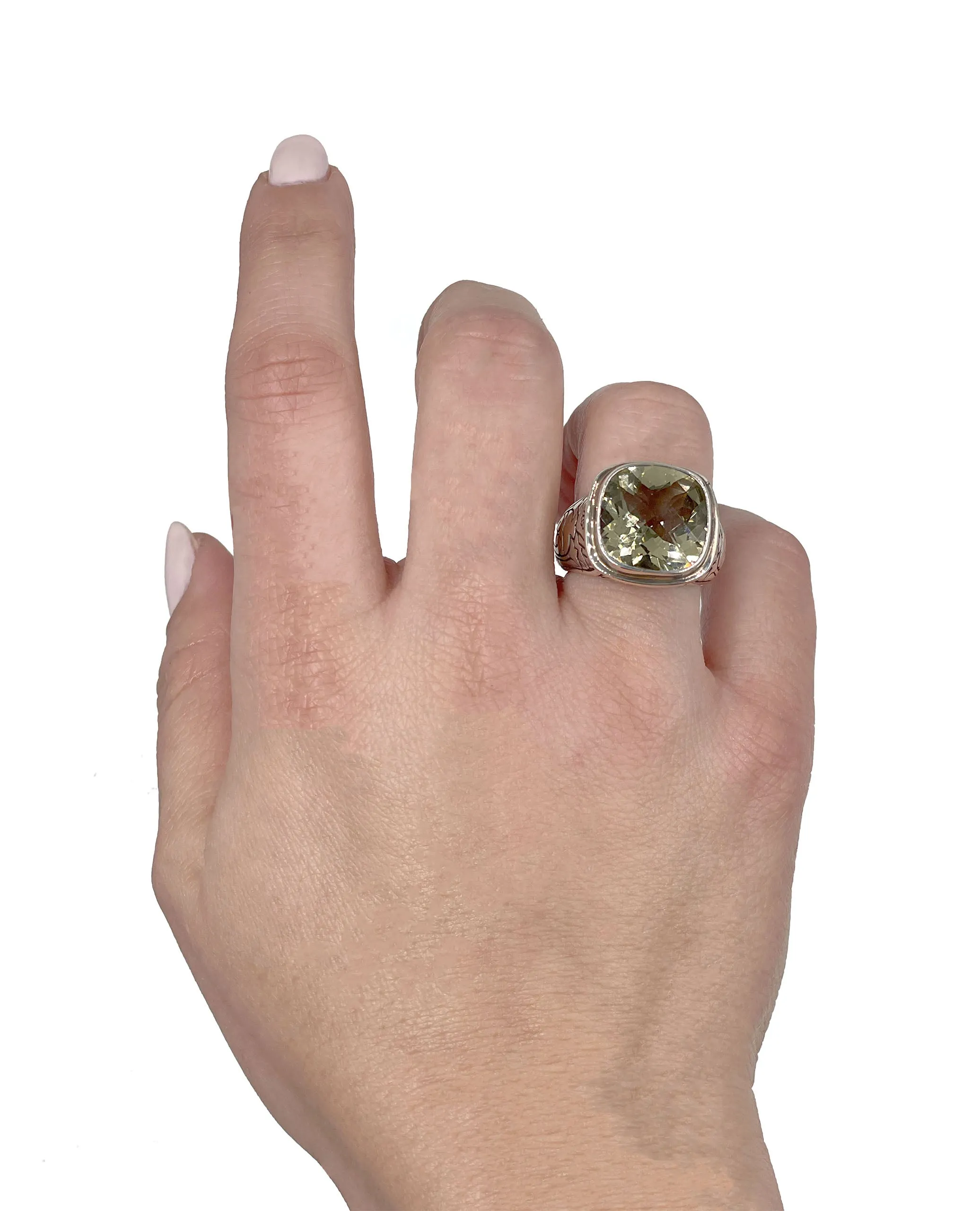 Sara Blaine Lime Quartz Ring in Sterling Silver