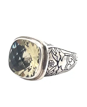 Sara Blaine Lime Quartz Ring in Sterling Silver