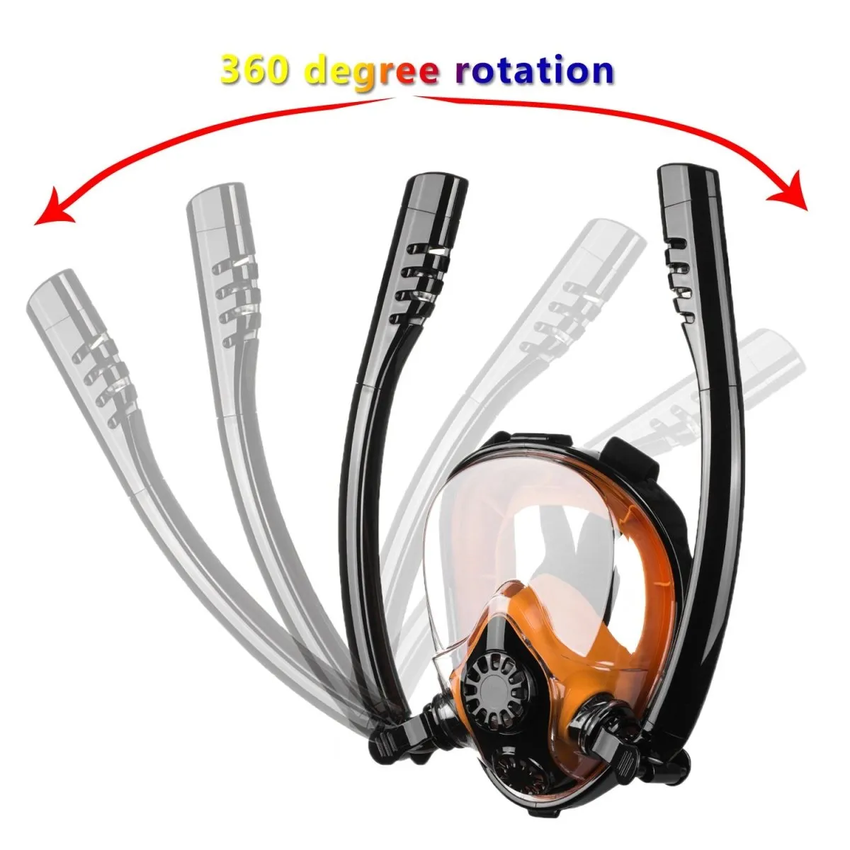 Snorkel Mask Full Face Diving Mask Snorkel Swim Goggles 180° View Anti Fog