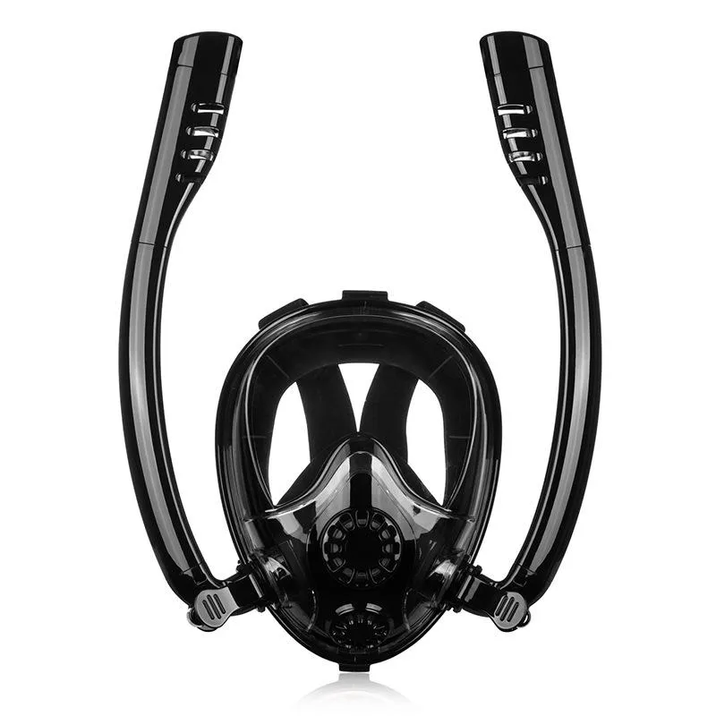 Snorkel Mask Full Face Diving Mask Snorkel Swim Goggles 180° View Anti Fog