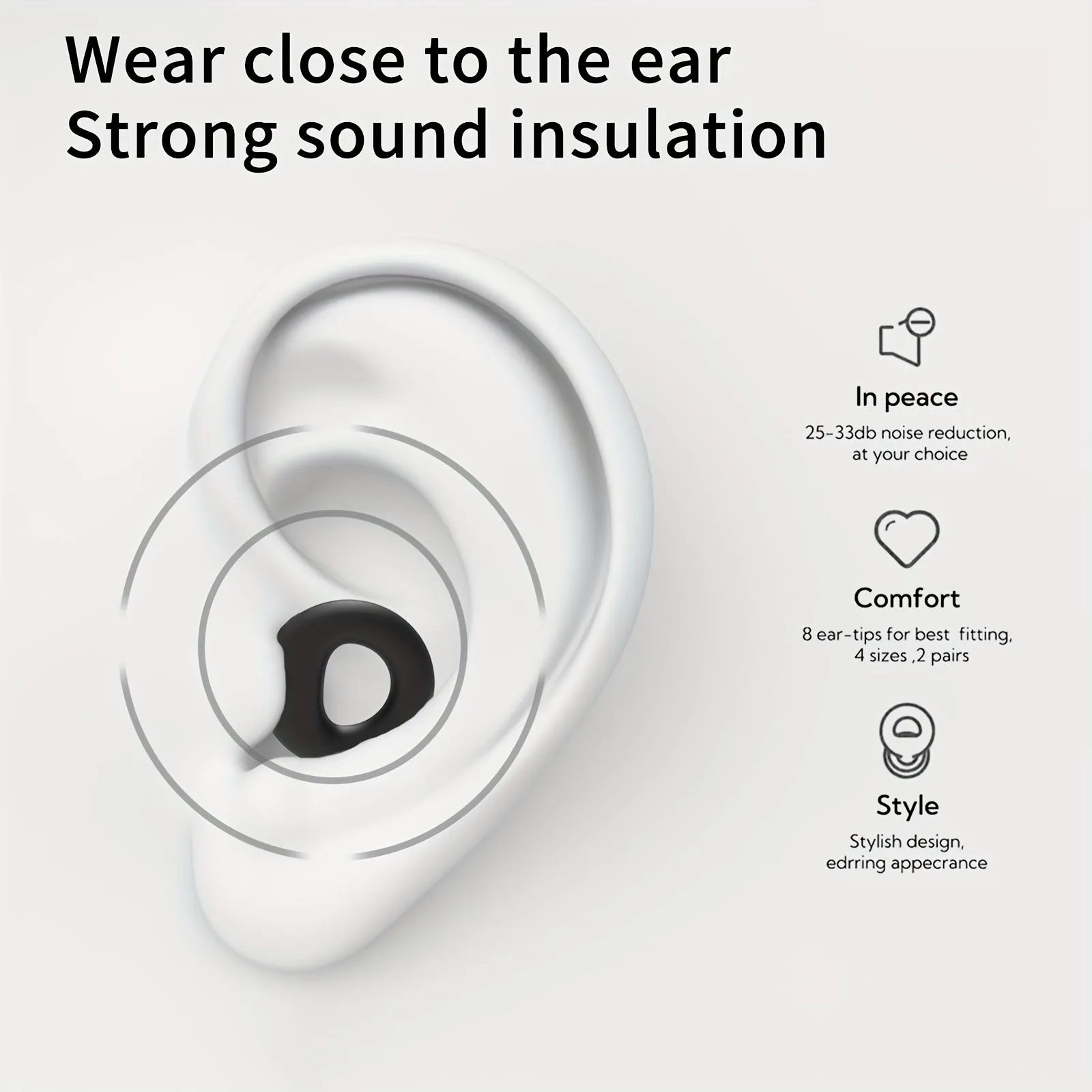 Soft NoiseReducing Ear Plugs for Sleep with 4 Sizes