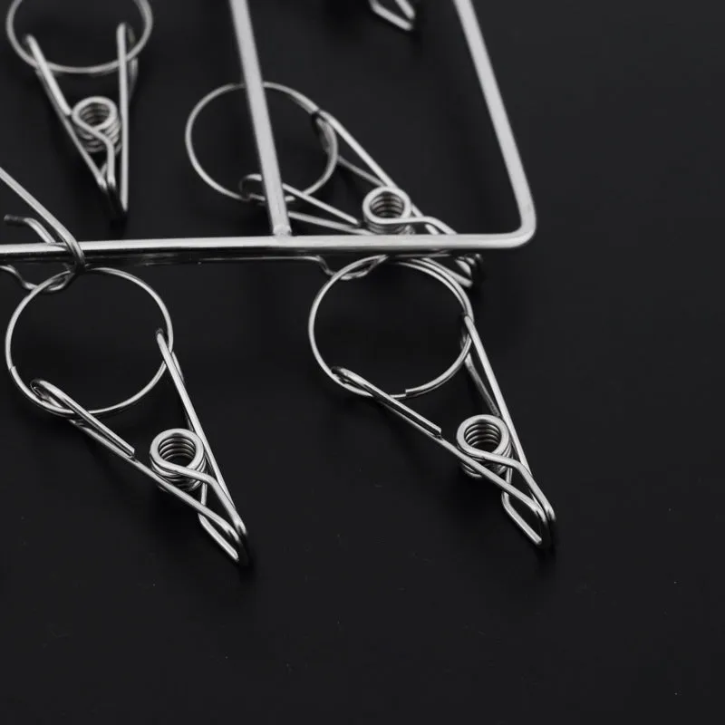 Stainless Steel Clothes Hanger with 36 Clips 2Pack