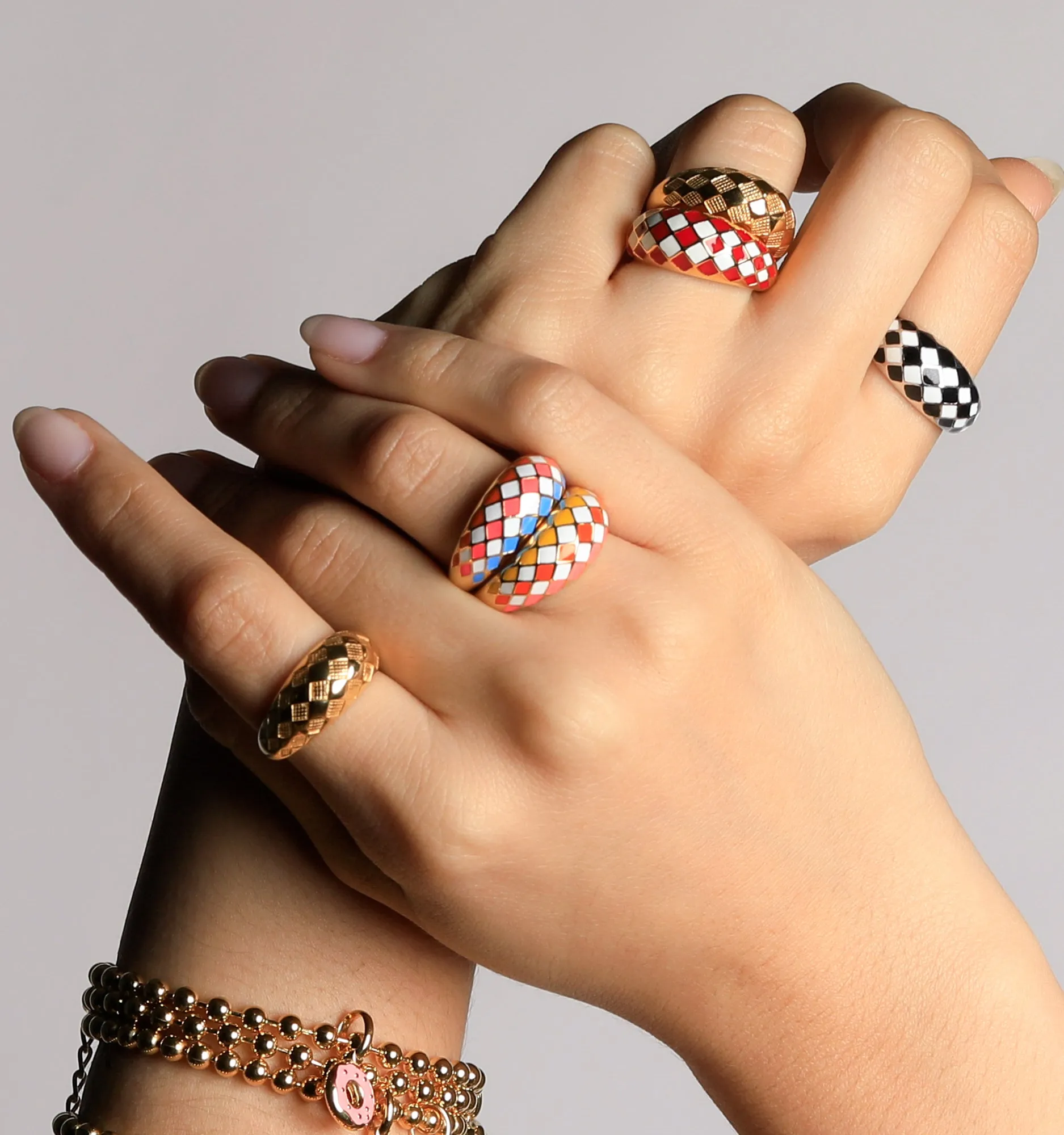 Sunrise Checkered Ring